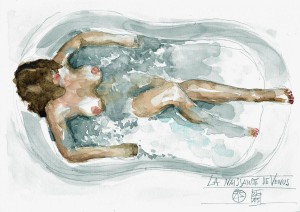acquerelli water color venus venere la nascira di venere stella ehinar (8)      